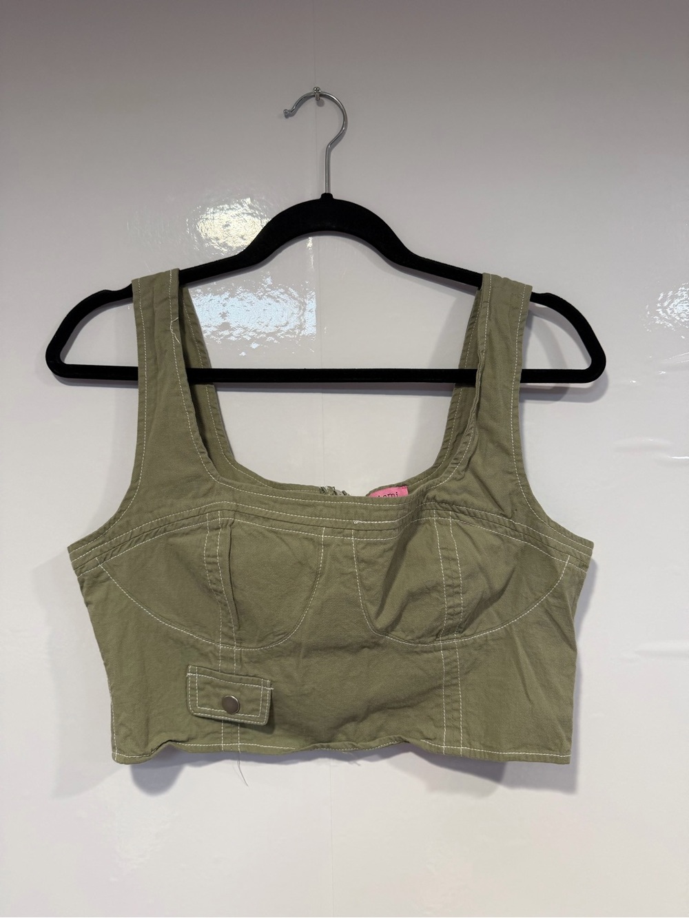 Green Corset grunge style mi ami tank top